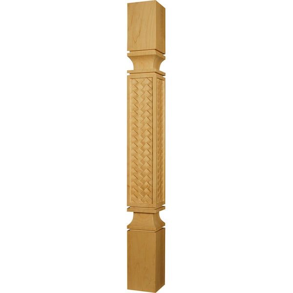 Osborne Wood Products 34 1/2 x 3 1/2 Square Basket Weave Island Post in Knotty Pine - 1475P