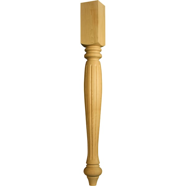Osborne Wood Products 35 1/2 x 3 1/2 Fluted St. Simons Island Leg in Soft Maple - 1768M