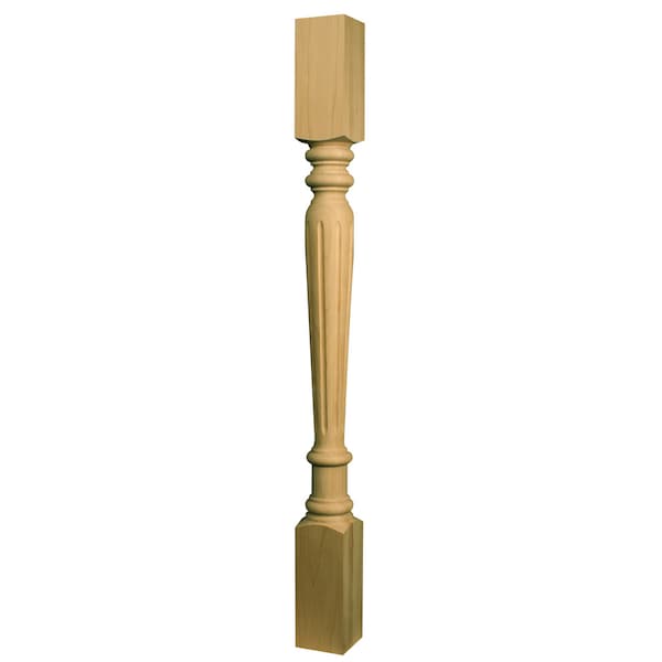 Osborne Wood Products 34 1/2 x 3 Fluted Islander Leg in Beech - 1460BCH