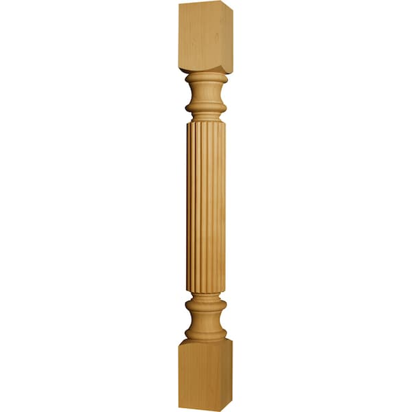 Osborne Wood Products 35 1/2 x 3 1/2 Reeded Island Leg in Cherry - 1756C
