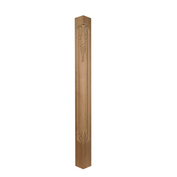 Osborne Wood Products 34 1/4 x 2 3/4 Carved Grape Corner Post in Rubberwood (pain - 891864RW