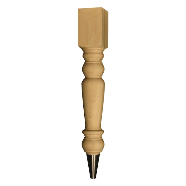 Osborne Wood Products 34 1/2 x 5 Massive Wilmington Fusion Leg in Maple with Brushed Copper - 2409M-BCP