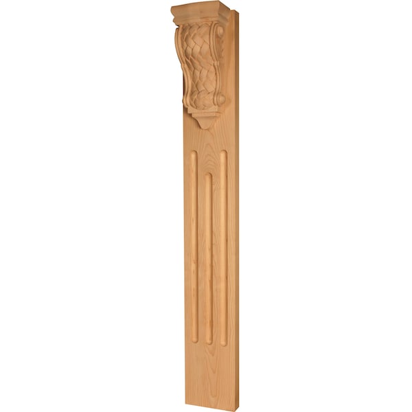 Osborne Wood Products 34 1/2 x 5 x 4 1/4 Basket Weave Decorative Pilaster in Red Oak - 3514O