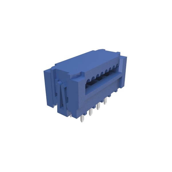 Conector de placa FCI, 8 contactos, 2 hileras, macho, recto, paso de 0.1 pulgadas, terminal de soldadura, guía - 69830-008LF.