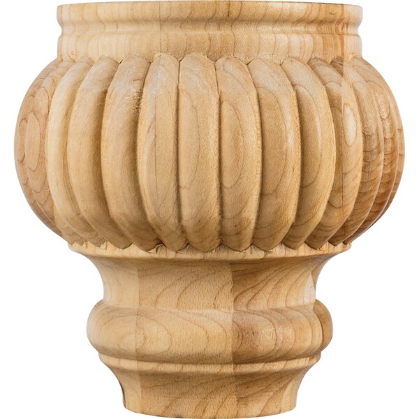 Hardware Resources 4-1/2" Wx4-1/2"Dx4-1/2"H Maple Reed Bun Foot - FBF45MP