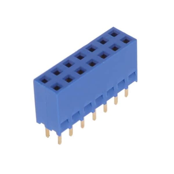Conector de placa FCI, 14 contactos, 2 filas, hembra, recto, paso de 0.1 pulgadas, terminal de soldadura - 76314-107LF