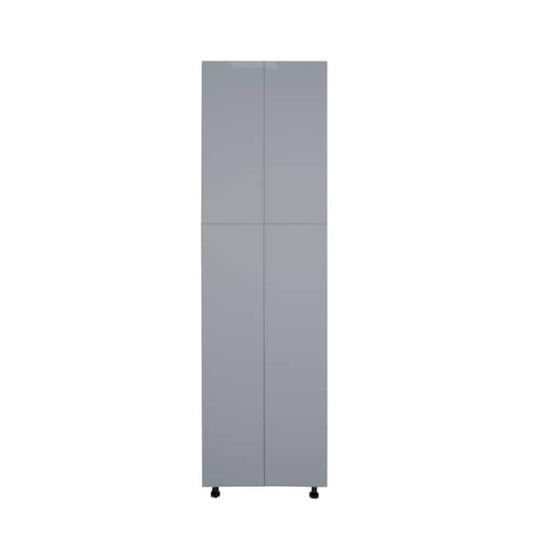 Cambridge Radiance 24 in. W x 24 in. D x 90 in. H Ready to Assemble Slab Pantry Kitchen Cabinet in Matte Grey - SA-TP2490-MG-KIT
