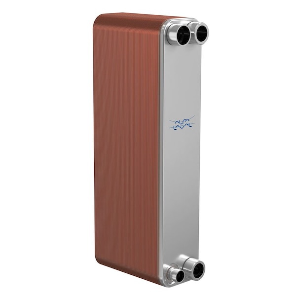 Alfa Laval Brazed Plate Heat Exchanger, AISI 316L, Stainless Steel, Copper, 18 Plates - Subcooler - 60k BTU - ACH-70X-18M-F