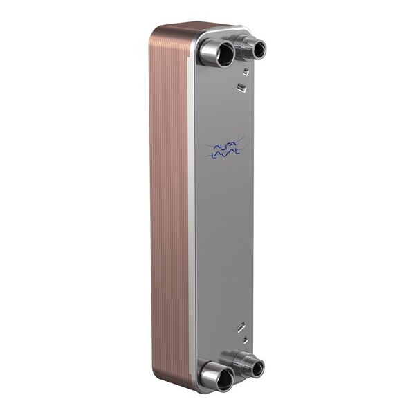Alfa Laval Brazed Plate Heat Exchanger, AISI 316L, Stainless Steel, 10 Plates -Single Circuit Evaporator 15k BTU - ACH18-10H-F
