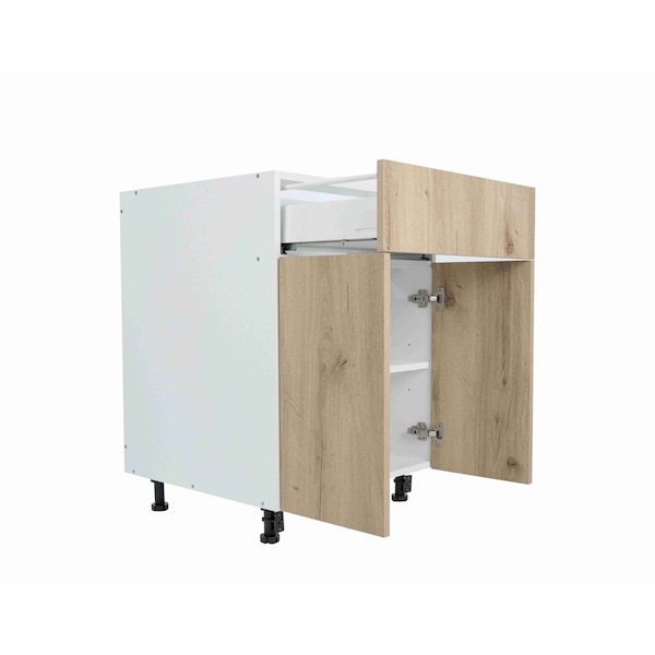 Cambridge Radiance 30 in. W x 24 in. D x 34.50 in. H Ready to Assemble Slab Base Kitchen Cabinet in Light Oak - SA-B30-LO-KIT