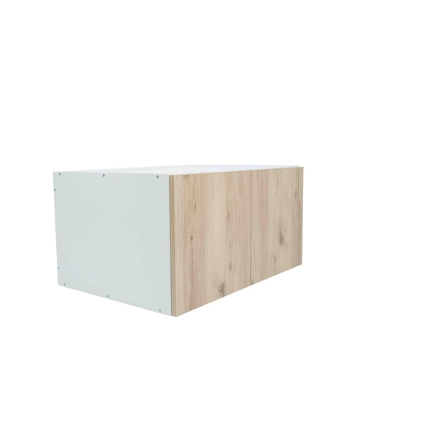 Cambridge Radiance 36in Wx24in Dx18in H Ready to Assemble Slab Wall Bridge Kitchen Cabinet in Light Oak - SA-W361824-LO-KIT