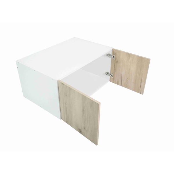 Cambridge Radiance 36in Wx24in Dx18in H Ready to Assemble Slab Wall Bridge Kitchen Cabinet in Light Oak - SA-W361824-LO-KIT