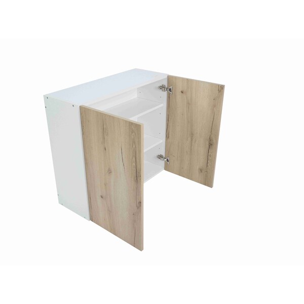 Cambridge Radiance 24 in. W x 12 in. D x 30 in. H Ready to Assemble Slab Wall Kitchen Cabinet in Light Oak - SA-W2430-LO-KIT