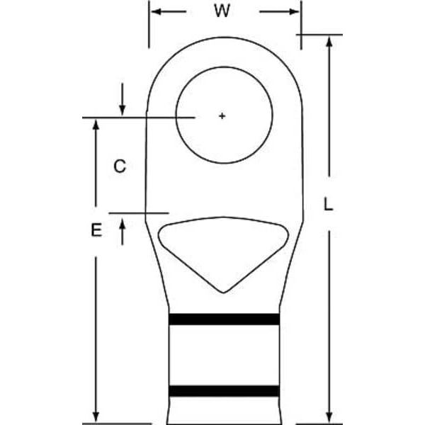 3M Conector compresión de un orificio para terminal de ojo, calibre 2/0, paquete con 100 unidades - MC2/0-12RX