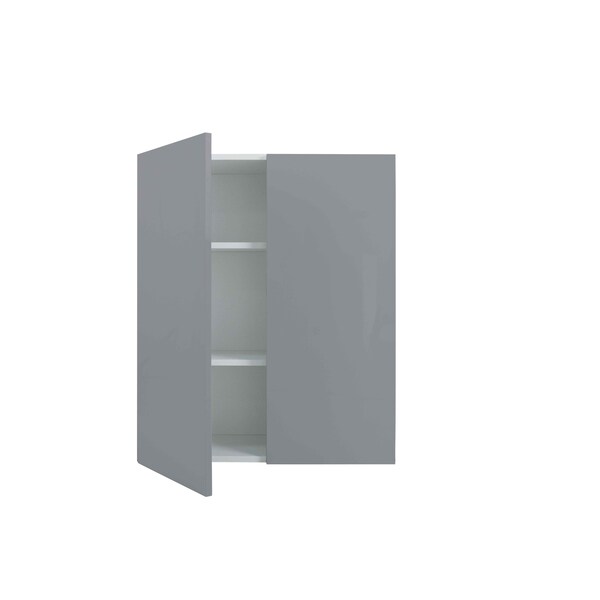 Cambridge Radiance 30 in. W x 12 in. D x 36 in. H Ready to Assemble Slab Wall Kitchen Cabinet in Matte Grey - SA-W3036-MG-KIT