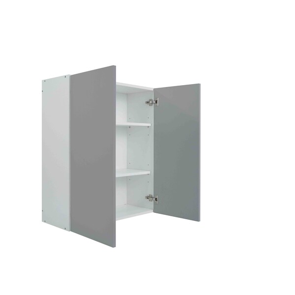 Cambridge Radiance 30 in. W x 12 in. D x 36 in. H Ready to Assemble Slab Wall Kitchen Cabinet in Matte Grey - SA-W3036-MG-KIT
