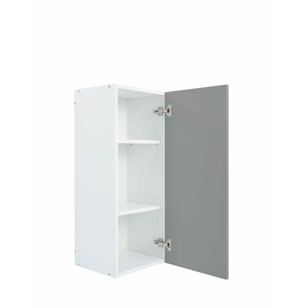 Cambridge Radiance 15 in. W x 12 in. D x 36 in. H Ready to Assemble Slab Wall Kitchen Cabinet in Matte Grey - SA-W1536-MG-KIT