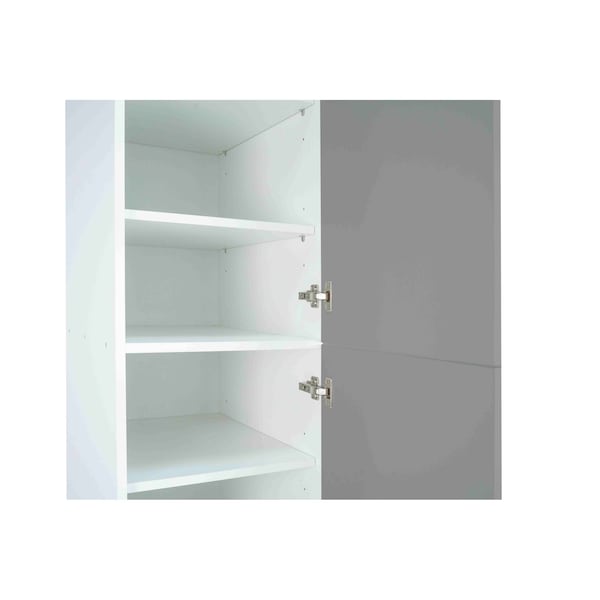 Cambridge Radiance 18 in. W x 24 in. D x 84 in. H Ready to Assemble Slab Pantry Kitchen Cabinet in Matte Grey - SA-TP1884-MG-KIT