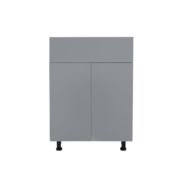 Cambridge Radiance 27 in. W x 24 in. D x 34.50 in. H Ready to Assemble Slab Base Kitchen Cabinet Matte Grey - SA-B27-MG-KIT