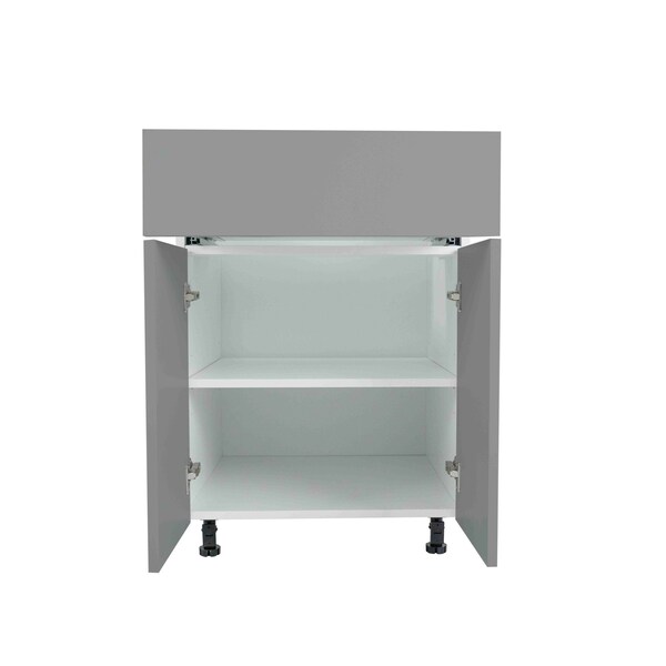 Cambridge Radiance 27 in. W x 24 in. D x 34.50 in. H Ready to Assemble Slab Base Kitchen Cabinet Matte Grey - SA-B27-MG-KIT