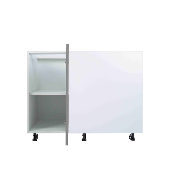 Cambridge Radiance 42in Wx24in Dx34.50in H Ready to Assemble Slab Corner Blind Kitchen Cabinet in Matte Grey - SA-BB42-MG-KIT