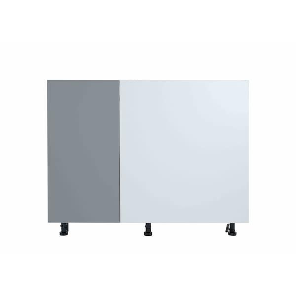 Cambridge Radiance 42in Wx24in Dx34.50in H Ready to Assemble Slab Corner Blind Kitchen Cabinet in Matte Grey - SA-BB42-MG-KIT