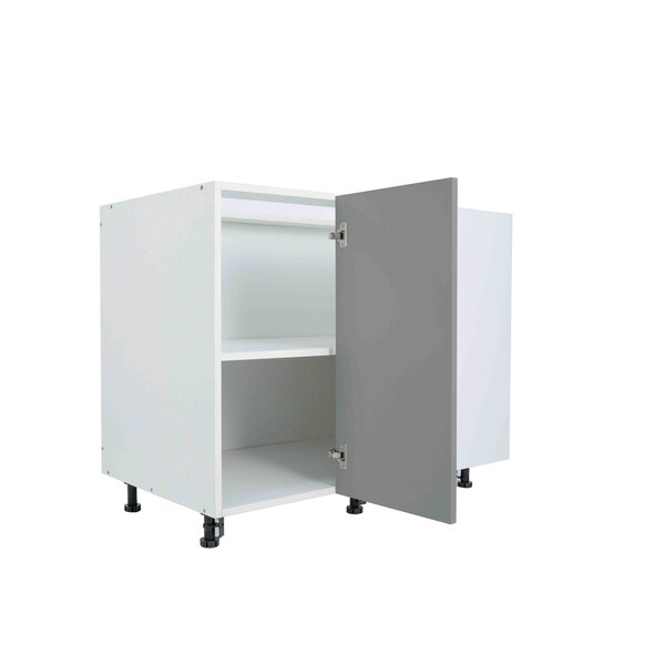 Cambridge Radiance 42in Wx24in Dx34.50in H Ready to Assemble Slab Corner Blind Kitchen Cabinet in Matte Grey - SA-BB42-MG-KIT