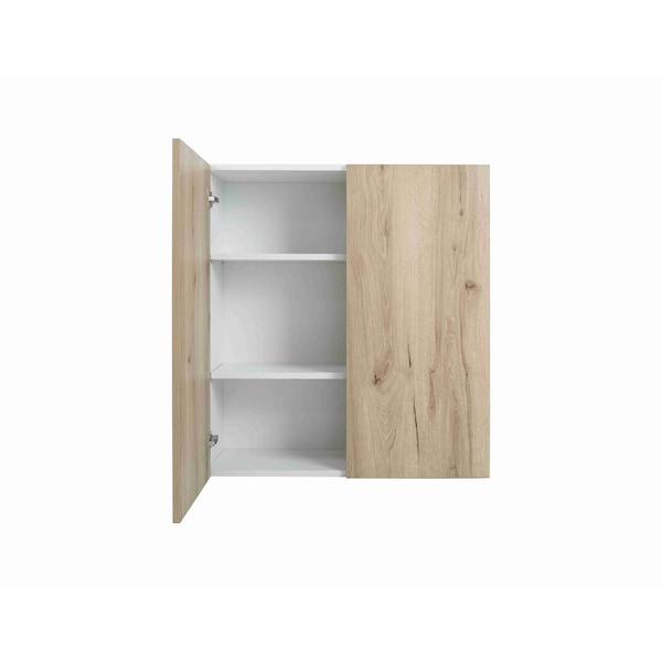 Cambridge Radiance 27 in. W x 12 in. D x 36 in. H Ready to Assemble Slab Wall Kitchen Cabinet in Light Oak - SA-W2736-LO-KIT