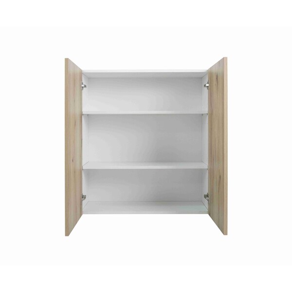 Cambridge Radiance 33 in. W x 12 in. D x 36 in. H Ready to Assemble Slab Wall Kitchen Cabinet in Light Oak - SA-W3336-LO-KIT