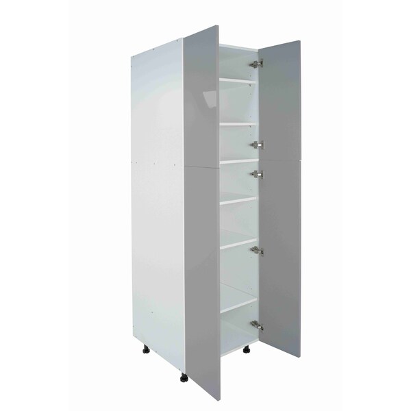 Cambridge Radiance 30 in. W x 24 in. D x 90 in. H Ready to Assemble Slab Pantry Kitchen Cabinet in Matte Grey - SA-TP3090-MG-KIT