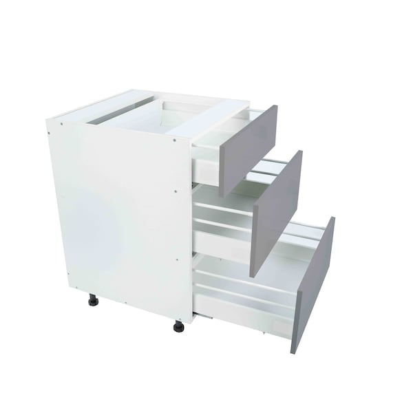 Cambridge Radiance 15in Wx24in Dx34.50in H Ready to Assemble Slab Drawer Base Kitchen Cabinet in Matte Grey - SA-DB15-MG-KIT