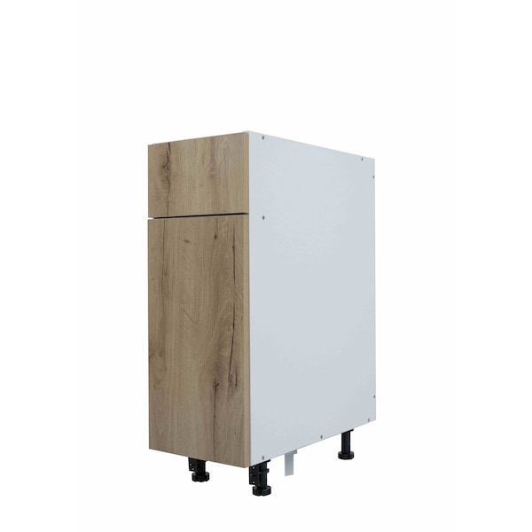 Cambridge Radiance 18 in. W x 24 in. D x 34.50 in. H Ready to Assemble Slab Base Kitchen Cabinet in Light Oak - SA-B18-LO-KIT