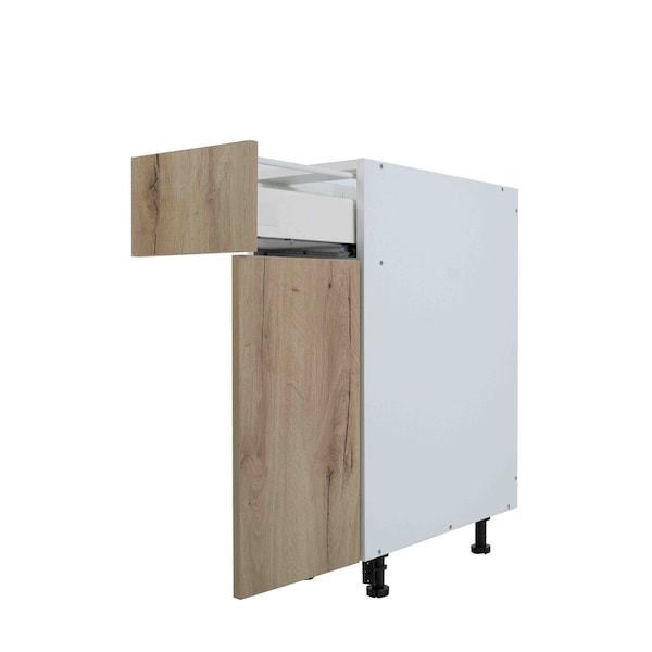 Cambridge Radiance 18 in. W x 24 in. D x 34.50 in. H Ready to Assemble Slab Base Kitchen Cabinet in Light Oak - SA-B18-LO-KIT
