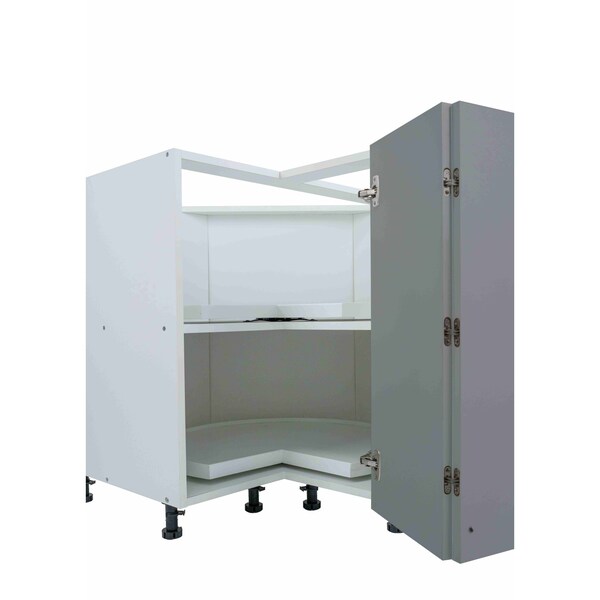 Cambridge Radiance 36inWx24inDx34.50inH Ready to Assemble Slab Corner Lazy Susan Kitchen Cabinet Matte Grey - SA-BLZ36-MG-KIT
