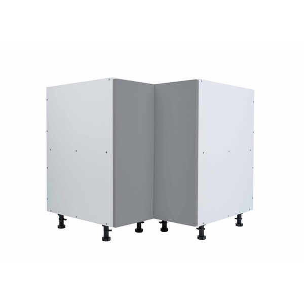 Cambridge Radiance 36inWx24inDx34.50inH Ready to Assemble Slab Corner Lazy Susan Kitchen Cabinet Matte Grey - SA-BLZ36-MG-KIT