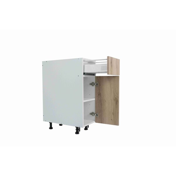 Cambridge Radiance 21 in. W x 24 in. D x 34.50 in. H Ready to Assemble Slab Base Kitchen Cabinet in Light Oak - SA-B21-LO-KIT