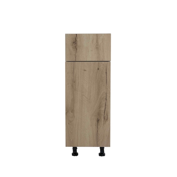 Cambridge Radiance 21 in. W x 24 in. D x 34.50 in. H Ready to Assemble Slab Base Kitchen Cabinet in Light Oak - SA-B21-LO-KIT