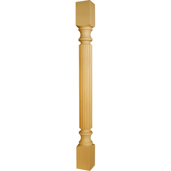 Osborne Wood Products 40 1/2 x 3 1/2 Reeded Bar Top Island Leg in Hard Maple - 1556HM