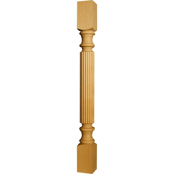 Osborne Wood Products 35 1/2 x 3 Narrow Reeded Island Leg in Spanish Cedar - 1746SPC