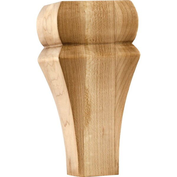 Hardware Resources 3" Wx3"Dx6"H White Birch Square Contemporary Bun Foot - BF15-2-6-WB