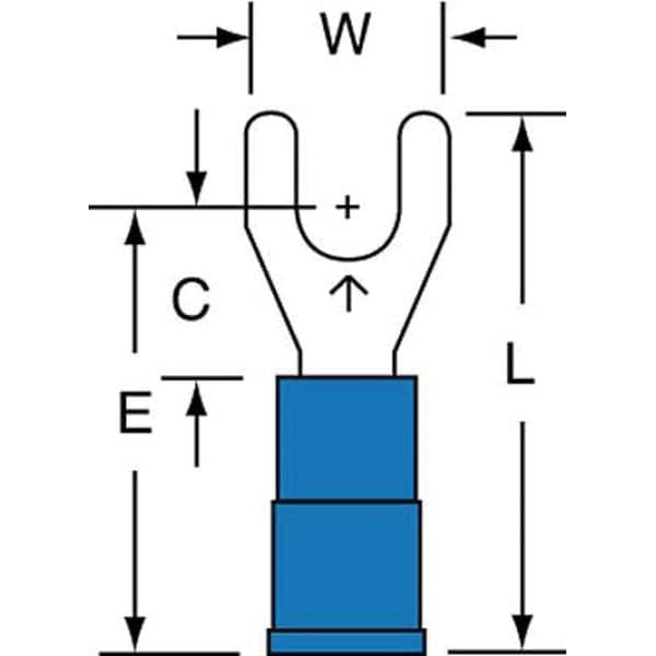 Terminal de ojal de vinilo para cable de 16-14 AWG #8, paquete de 1000 unidades - MV14-8FK