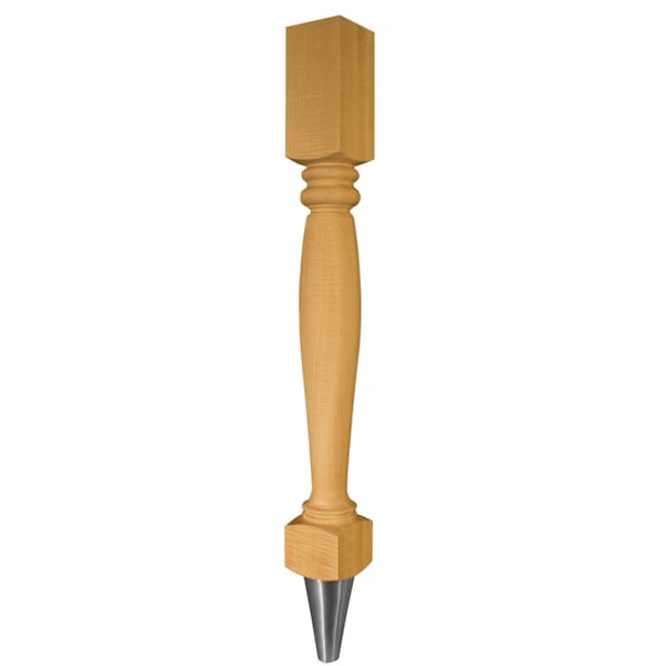 Osborne Wood Products 34 1/2 x 3 1/2 Walton Island Leg in Mahogany with Flat Black - 2403MH-BL