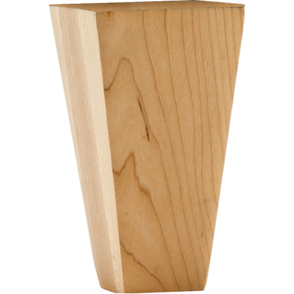 Hardware Resources 2-1/4" Wx2-1/4"Dx4"H Oak Square Tapered Shaker Bun Foot - BF34OK