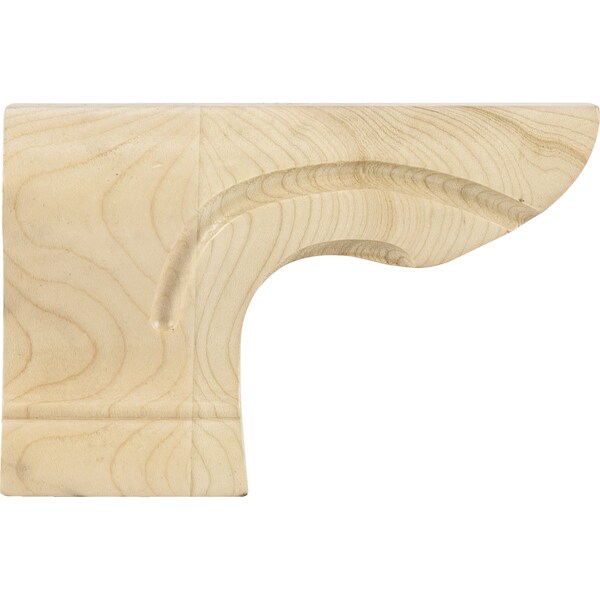 Hardware Resources 6" Wx1-1/8"Dx4"H Oak Left Rounded Pedestal Foot - PFL-OK