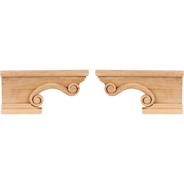 Hardware Resources 8-1/4" Wx1-1/2"Dx4-1/2"H Alder Scrolled Right Corner Foot - PFR2-ALD