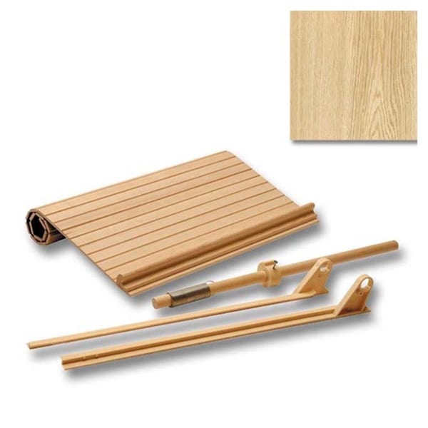 Omega National Products Cherry 24 in. x 18 in. Face Frame Veneer Tambour Door and Track Kit - 67.2A.24.2V