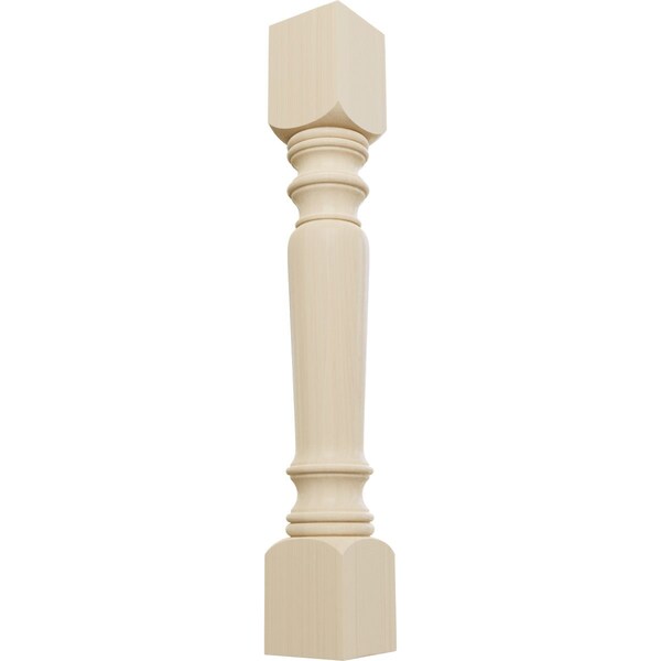 Ekena Millwork 5"W x 5"D x 35 1/2"H Legacy Tapered Cabinet Column, Rubberwood - COL05X05X35LERW