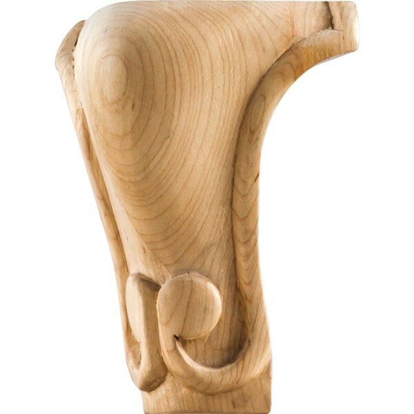 Hardware Resources 3-1/2" Wx3-1/2"Dx5"H Maple Carved Queen Anne Leg - WL50MP