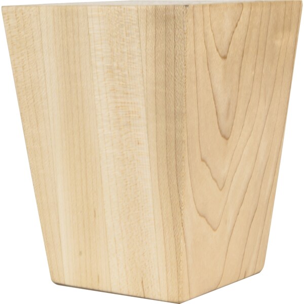 Hardware Resources 3-1/2" Wx3-1/2"Dx4-1/2"H Hard Maple Square Tapered Shaker Bun Foot - BF34-3.5-HMP