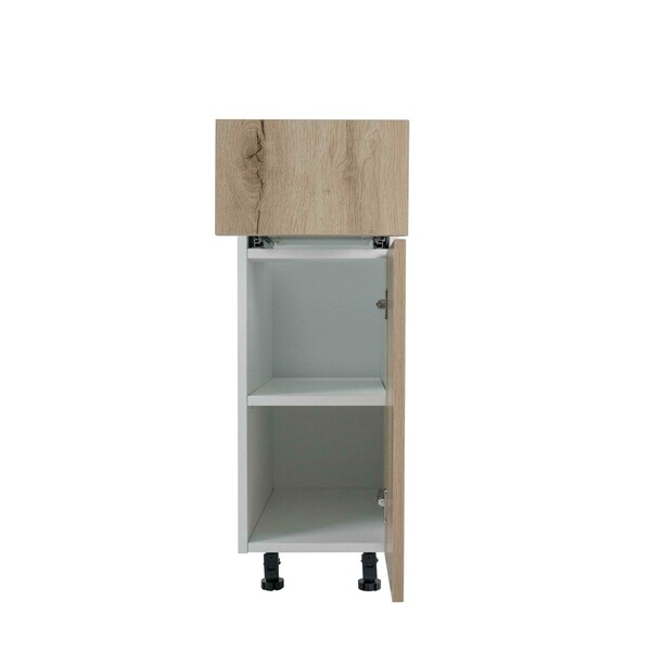Cambridge Radiance 15 in. W x 24 in. D x 34.50 in. H Ready to Assemble Slab Base Kitchen Cabinet in Light Oak - SA-B15-LO-KIT